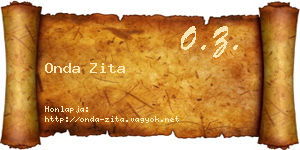 Onda Zita névjegykártya